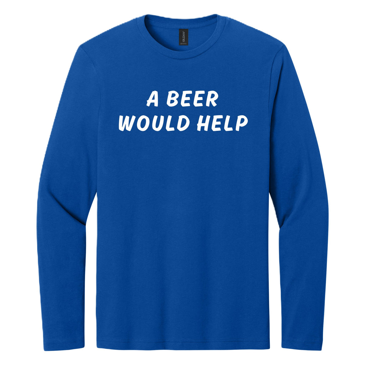 A Beer Would Help long sleeve shirt - Royal Blue