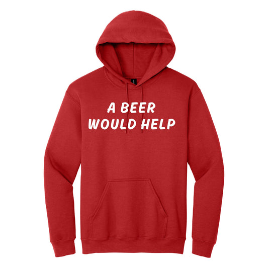 A Beer Would Help hoodie - Red